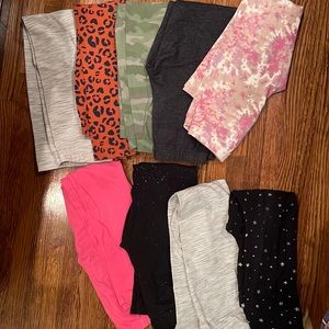 Cat and a Jack Girls Leggings size Medium 7/8- set of 9 variety of colors